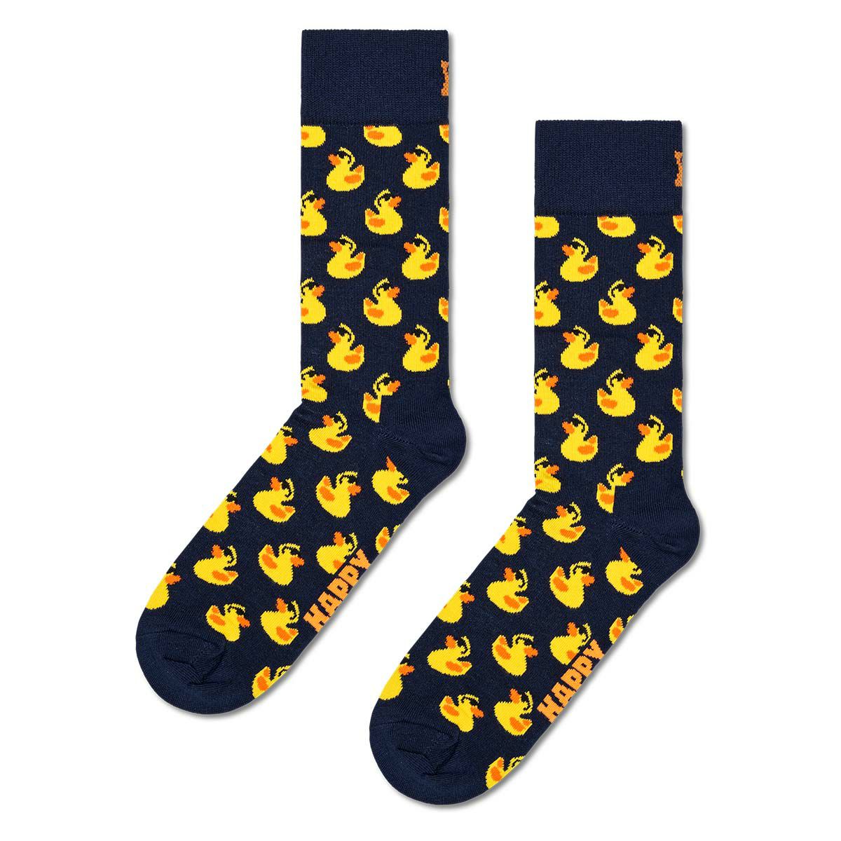 HappySocksハッピーソックスメンズ＆レディースプレゼント無料ラッピングギフトRubberDuckSockラバーダック柄ブルークルー丈ソックス靴下10240134