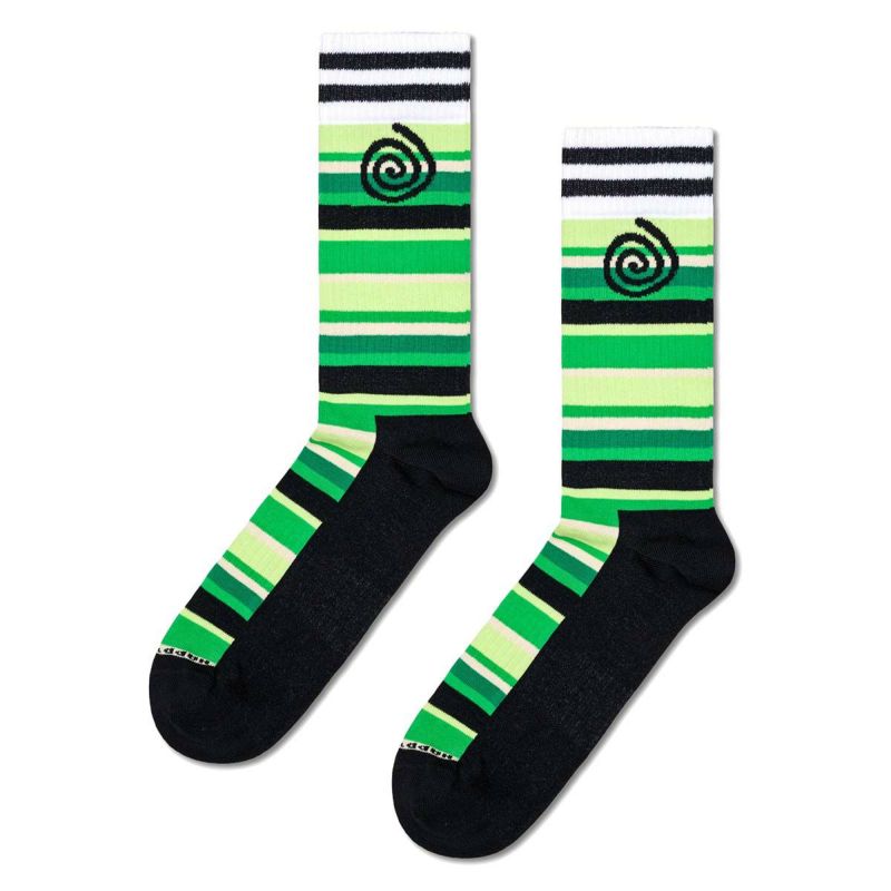 HappySocksハッピーソックスメンズ＆レディースプレゼント無料ラッピングギフトSwirlStripeSneakerSock渦巻＆ストライプ柄クルー丈スポーツソックス靴下10240107