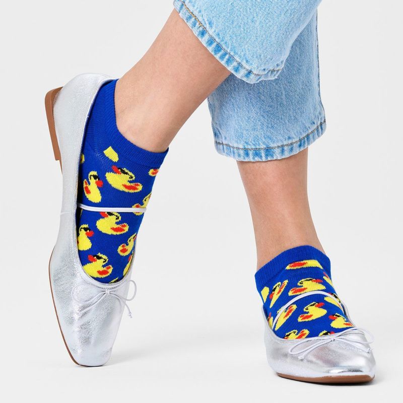 HappySocksハッピーソックスRubberDuckLowSock(ラバーダック)ブルースニーカー丈ソックス靴下ユニセックスメンズ＆レディースプレゼント無料ラッピングギフト10240135