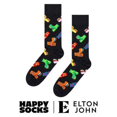 Happy Socks ハッピーソックス【Limited】Happy Socks × Elton John ( エルトン ジョン )  Disco Shoes ( ディスコシューズ ) クルー丈 ソックス 靴下 ユニセックス メンズ ＆ レディース プレゼント 無料ラッピン