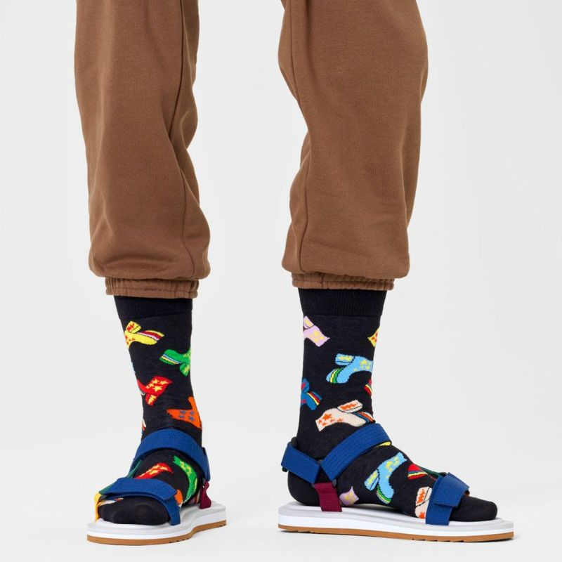 HappySocksハッピーソックスメンズ＆レディースプレゼント無料ラッピングギフトDiscoShoesSockエルトンジョンコラボディスコシューズ柄クルー丈ソックス靴下14240029