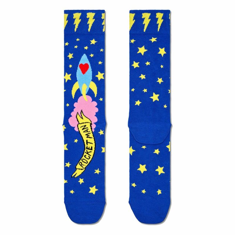 HappySocksハッピーソックスメンズ＆レディースプレゼント無料ラッピングギフトRocketManSockエルトンジョンコラボロケットマンクルー丈ソックス靴下14240031