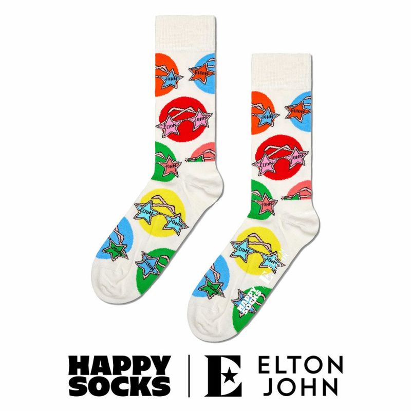 HappySocksハッピーソックスメンズ＆レディースプレゼント無料ラッピングギフトEltonGlassesSockエルトンジョンコラボエルトングラス柄クルー丈ソックス靴下14240001