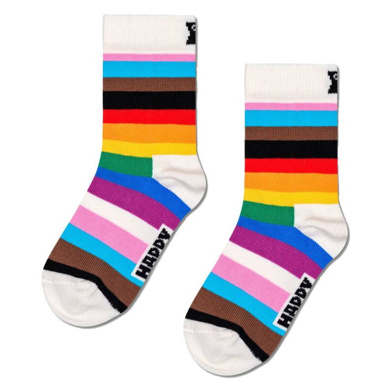 HappySocksハッピーソックスメンズ＆レディースプレゼント無料ラッピングギフトKidsPrideStripeSockレインボーストライプクルー丈子供用ソックス靴下12201103