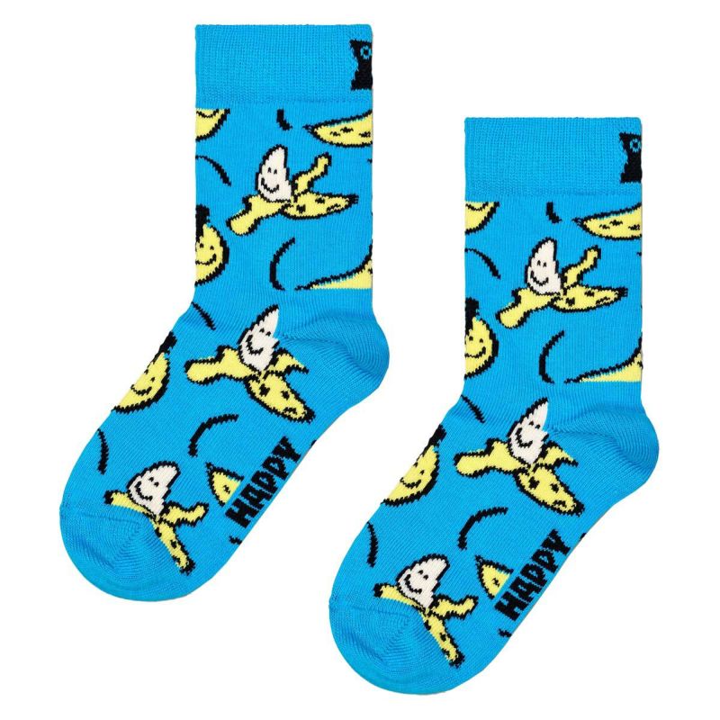 Happy Socks ハッピーソックス Kids Banana ( バナナ ) 子供 クルー丈 綿混 ソックス 靴下 KIDS ジュニア キッズ  12240006