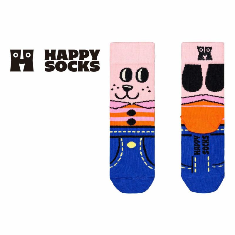 HappySocksハッピーソックスメンズ＆レディースプレゼント無料ラッピングギフトKidsDoggoSockドッグ柄クルー丈子供用キッズソックス靴下12240007