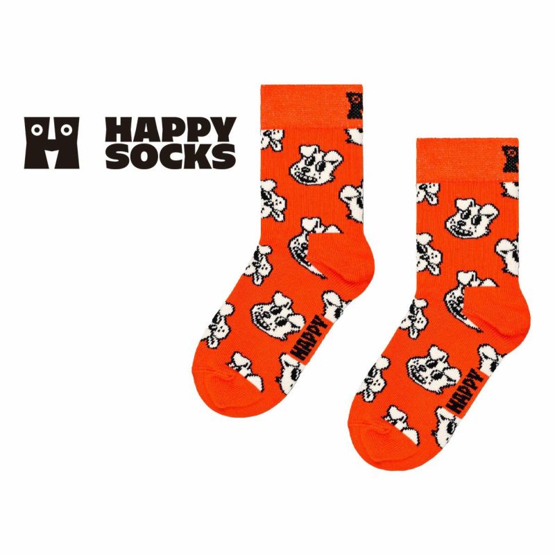 Happy Socks ハッピーソックス Kids Dog ( ドッグ ) 犬 どうぶつ柄 子供 クルー丈 綿混 ソックス 靴下 KIDS