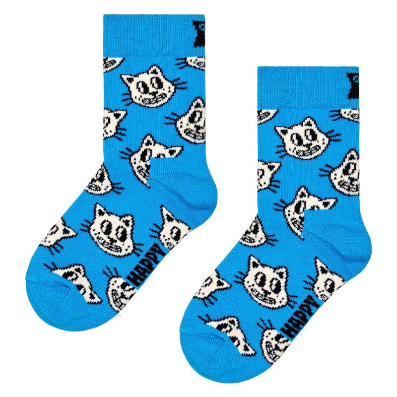 HappySocksハッピーソックスメンズ＆レディースプレゼント無料ラッピングギフトKidsCatSockキャット柄子供用キッズクルー丈ソックス靴下12240011