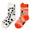 【2足セット】HappySocksハッピーソックスメンズ＆レディースプレゼント無料ラッピングギフトKids2-PackCat&DogSocksキャット＆ドッグ柄子供用キッズクルー丈ソックス2足組靴下12240022