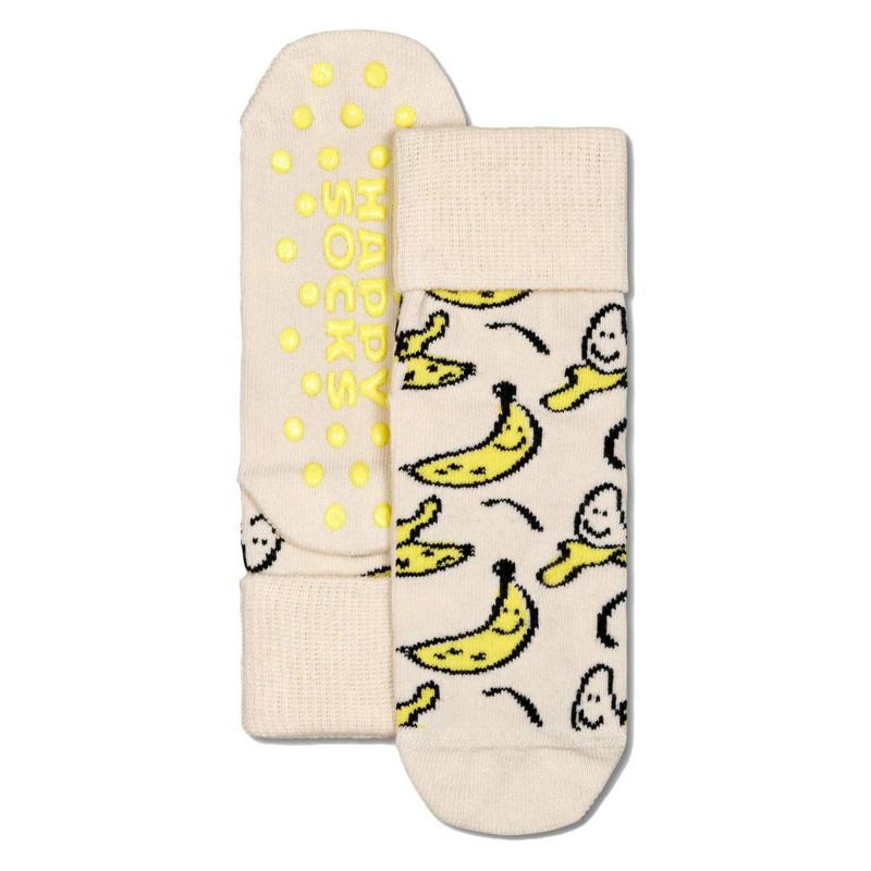 【2足セット】HappySocksハッピーソックスFruits(フルーツ)足底滑り止め付き2-PackLowSocks2足組パイナップル＆バナナ柄子供ショート丈綿混ソックス靴下KIDSジュニアキッズ12240023