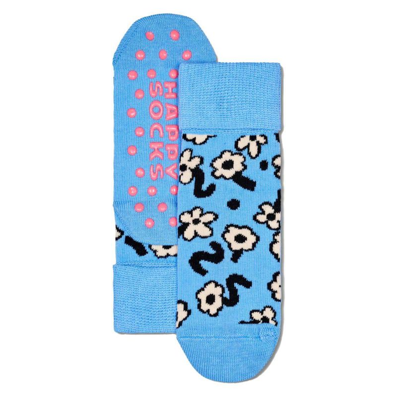 【2足セット】Happy Socks ハッピーソックス Kids Flowers ( フラワーズ ) 足底滑り止め付き 2-Pack Low  Socks 2足組 花柄 子供 ショート丈 綿混 ソックス 靴下 KIDS ジュニア キッズ 12240025