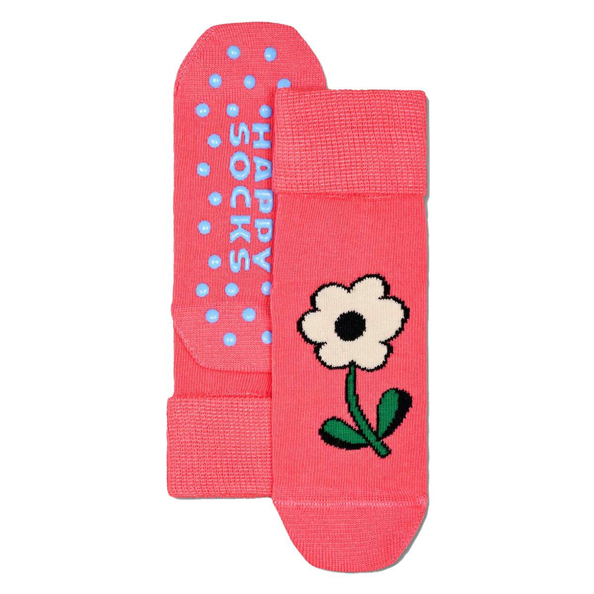 【2足セット】HappySocksハッピーソックスメンズ＆レディースプレゼント無料ラッピングギフトKids2-PackFlowerAnti-SlipSocks花柄子供用キッズクルー丈ソックス2足組靴下12240025