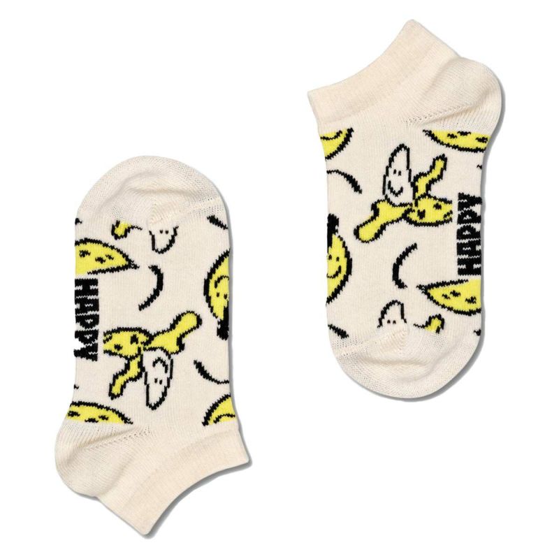 【2足セット】Happy Socks Kids Fruits ( フルーツ ) 2Pacs パイナップル＆バナナ柄 スニーカー丈 ソックス キッズ  12240026