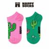 【2足セット】HappySocksハッピーソックスメンズ＆レディースプレゼント無料ラッピングギフトKids2-PackCactusLowSocksサボテン柄子供用キッズショート丈ソックス2足組靴下12240027