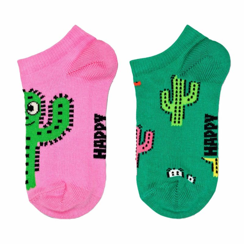 【2足セット】HappySocksハッピーソックスメンズ＆レディースプレゼント無料ラッピングギフトKids2-PackCactusLowSocksサボテン柄子供用キッズショート丈ソックス2足組靴下12240027