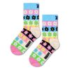 HappySocksハッピーソックスメンズ＆レディースプレゼント無料ラッピングギフトKidsFlowerStripeSockフラワーストライプ柄子供用キッズクルー丈ソックス靴下12240030