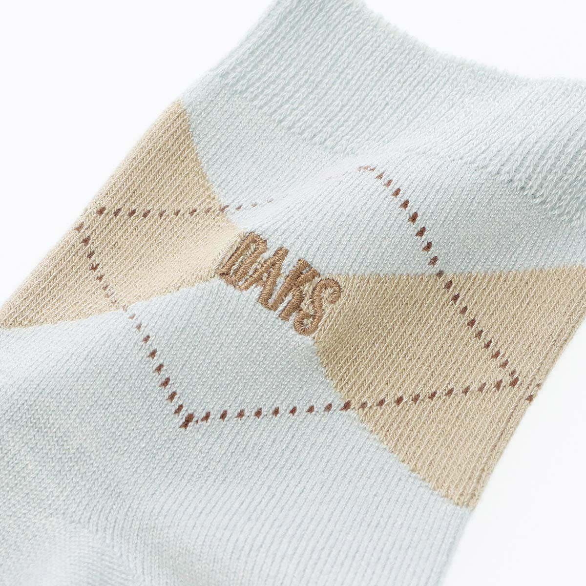 DAKSダックス日本製履き口ソフトレーヨンシルク混DAKS刺繍アーガイルクルー丈レディースソックス靴下女性プレゼントギフト03367010