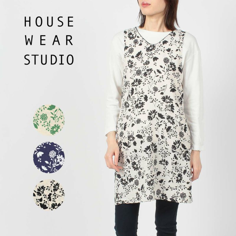 HOUSE WEAR STUDIO 後結び エプロン ポリエステル100％ リビア ワイルドフラワー柄 背付き セツキ レディース 70373012  | 靴下 ソックス 通販のナイガイ公式オンラインショップ