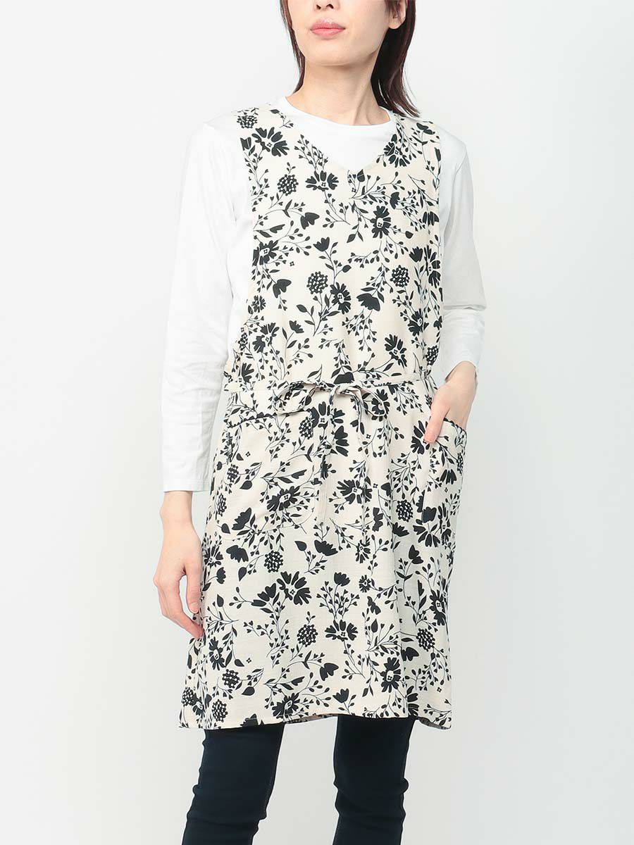 HOUSEWEARSTUDIOハウスウェアスタジオポリエステル100％リビアワイルドフラワー柄フリークロスバッククロスレディースエプロン70373013