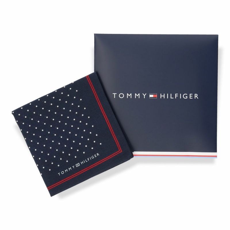 365日最短翌日発送】 TOMMY HILFIGER ハンカチ ドット柄 綿100 365日最短翌日発送】 TOMMY HILFIGER ハンカチ ドット柄 綿100