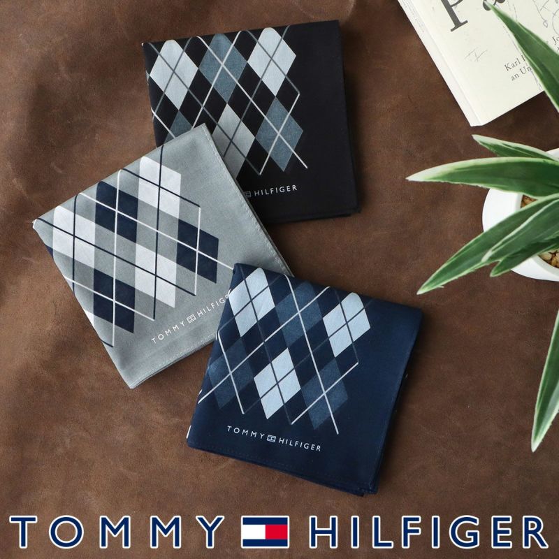 【メール便全国220円】TOMMYHILFIGER｜トミーヒルフィガー公式ショップ正規ライセンス商品綿100％ハンカチアーガイル柄【入学祝就職祝】トミーブランド無料ラッピング男性メンズプレゼント無料ラッピング贈答ギフト02582258