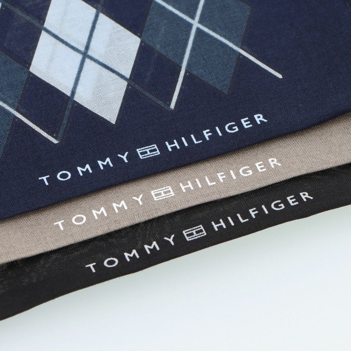 【メール便全国220円】TOMMYHILFIGER｜トミーヒルフィガー公式ショップ正規ライセンス商品綿100％ハンカチアーガイル柄【入学祝就職祝】トミーブランド無料ラッピング男性メンズプレゼント無料ラッピング贈答ギフト02582258
