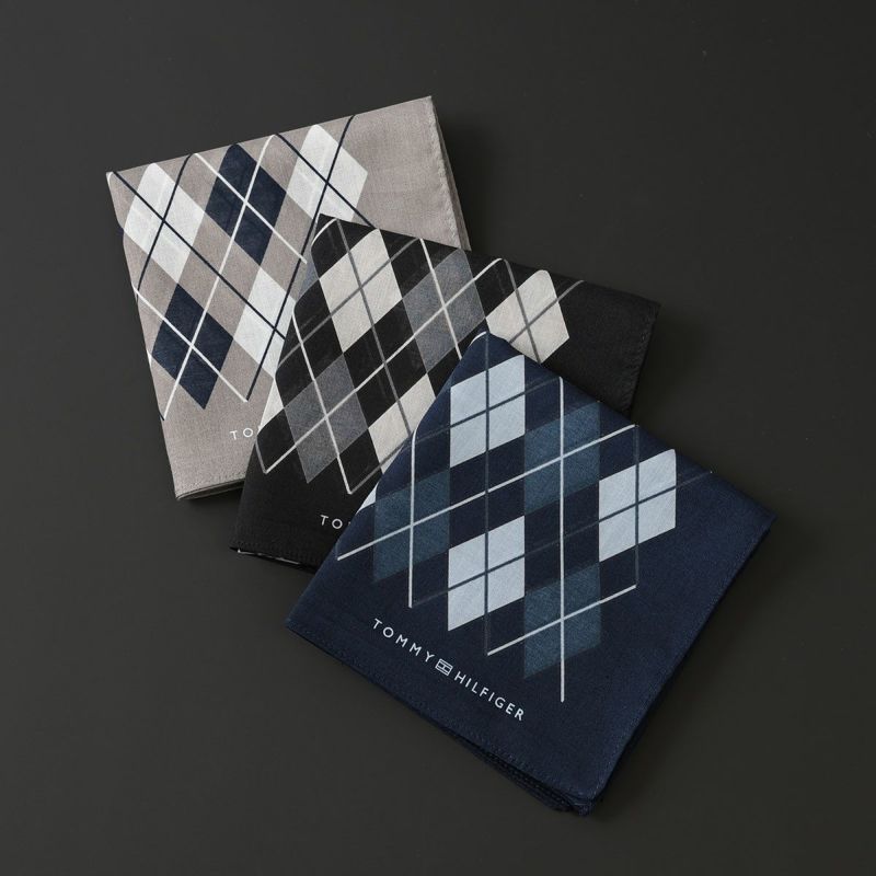 【メール便全国220円】TOMMYHILFIGER｜トミーヒルフィガー公式ショップ正規ライセンス商品綿100％ハンカチアーガイル柄【入学祝就職祝】トミーブランド無料ラッピング男性メンズプレゼント無料ラッピング贈答ギフト02582162