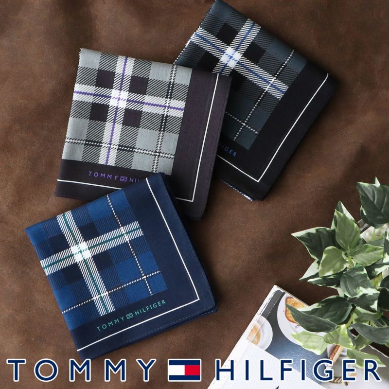 【メール便全国220円】TOMMYHILFIGER｜トミーヒルフィガー公式ショップ正規ライセンス商品綿100％ハンカチマドラスチェック柄【入学祝就職祝】トミーブランド無料ラッピング男性メンズプレゼント無料ラッピング贈答ギフト02582163