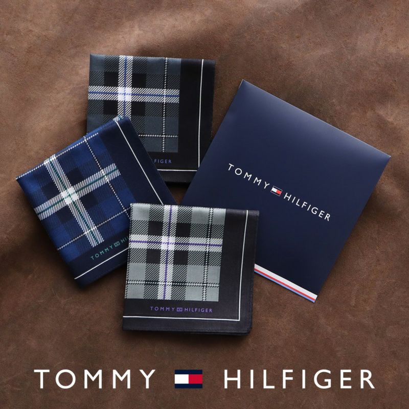 【メール便全国220円】TOMMYHILFIGER｜トミーヒルフィガー公式ショップ正規ライセンス商品綿100％ハンカチマドラスチェック柄【入学祝就職祝】トミーブランド無料ラッピング男性メンズプレゼント無料ラッピング贈答ギフト02582163
