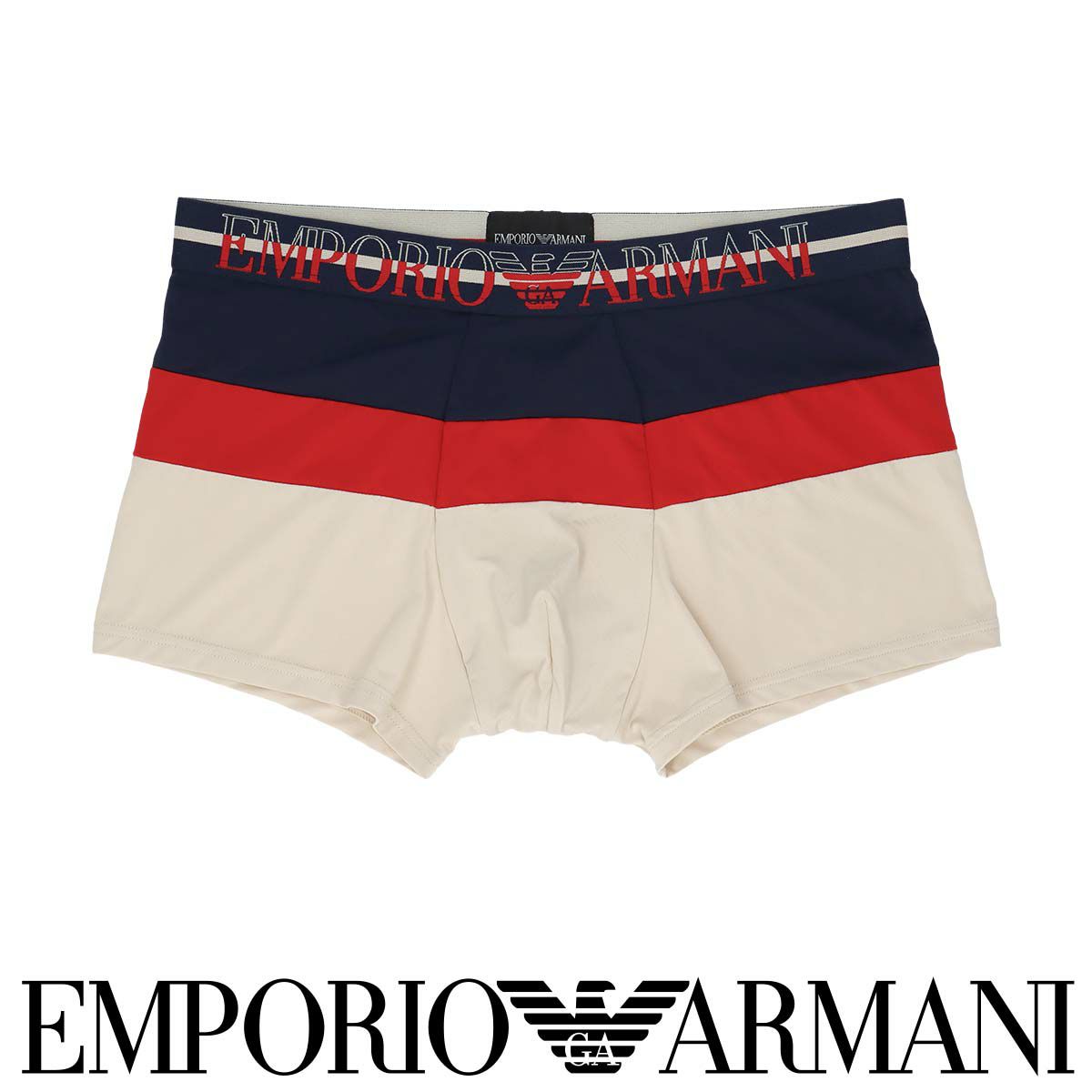 EMPORIO ARMANI シャイニーロゴ ボクサーパンツ 前閉じ EUサイズ