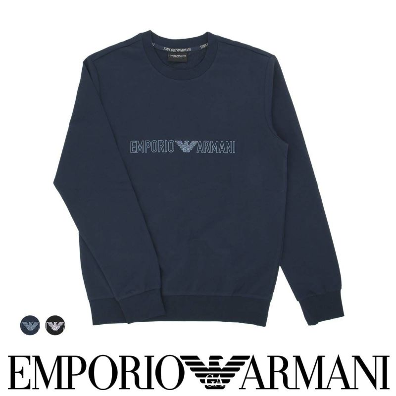 EMPORIOARMANIエンポリオアルマーニALLOVERLOGOTERRYスウェット長袖トレーナーメンズ男性メンズEUサイズプレゼント無料ラッピングギフト54045665公式ショップ正規ライセンス商品