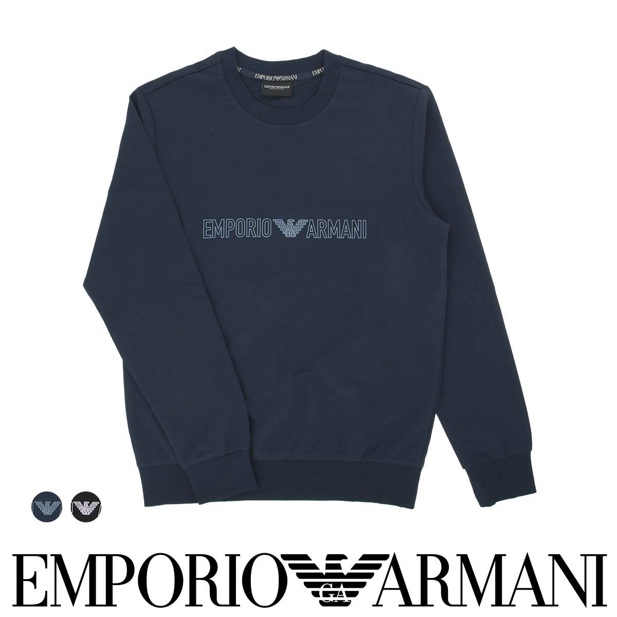 EMPORIO ARMANI エンポリオ アルマーニ PURE COTTON REGULAR FIT T-SHIRT ピュアコットン クルーネック  長袖 Tシャツ メンズ 54047223 | 靴下 ソックス 通販のナイガイ公式オンラインショップ