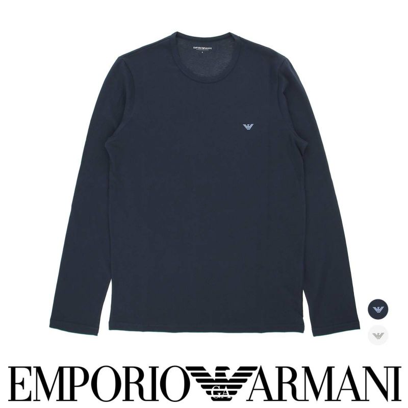 EMPORIO ARMANI エンポリオ アルマーニ PURE COTTON REGULAR FIT T-SHIRT ピュアコットン クルーネック  長袖 Tシャツ メンズ 54047223 | 靴下 ソックス 通販のナイガイ公式オンラインショップ