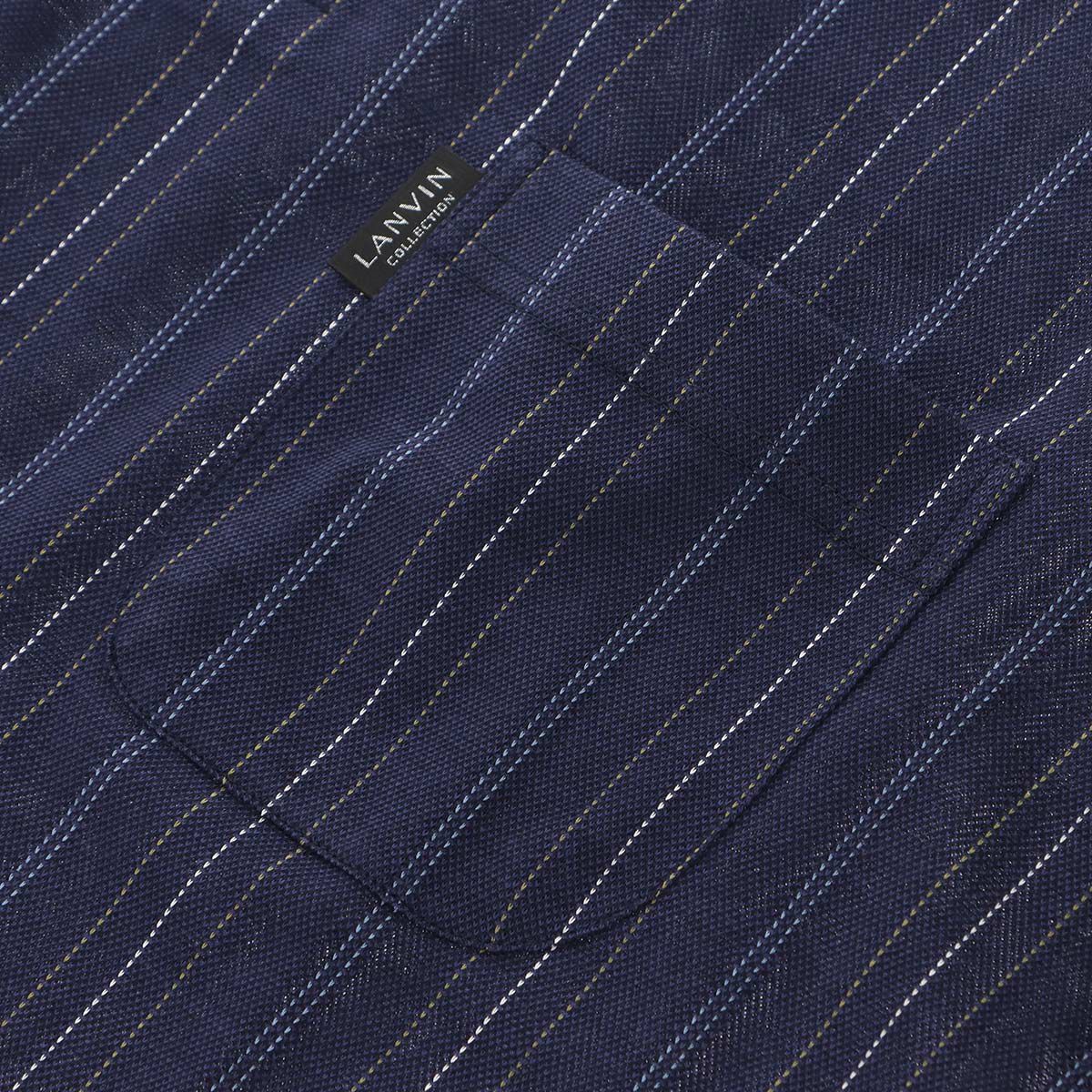 LANVINCOLLECTIONランバンコレクション上下セット【LLサイズ】先染めガンビートジャガード天竺無地綿100％日本製半袖ラウンジウェア大きいサイズメンズ男性紳士部屋着プレゼントギフト54443009