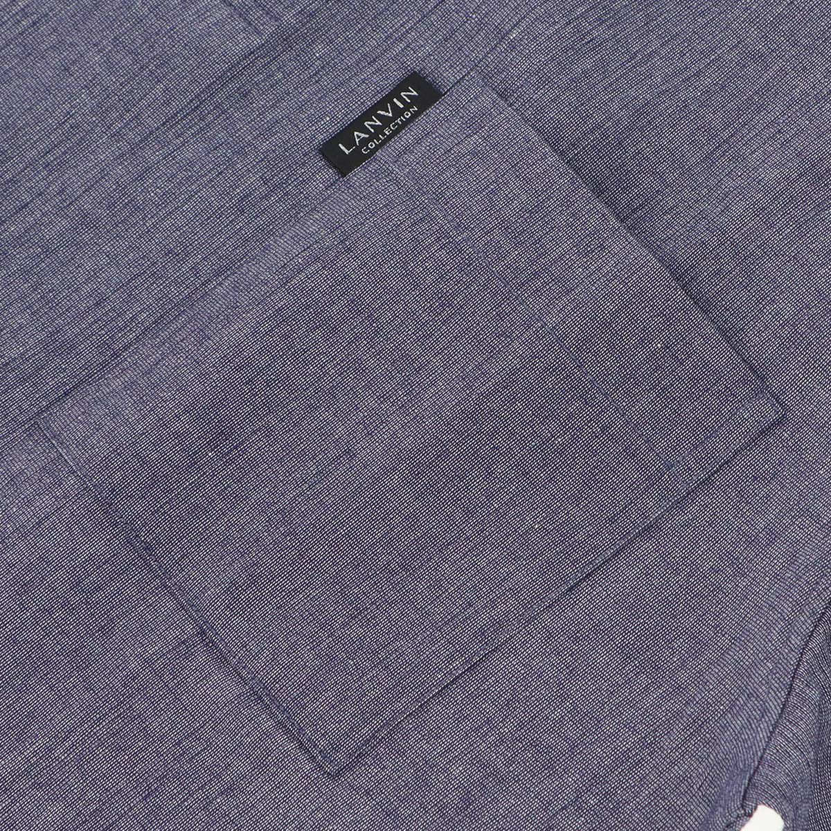 LANVINCOLLECTIONランバンコレクション【M・Lサイズ】綿100％しじら楊柳パジャマメンズ半袖トップス男性紳士部屋着ブランド薄手夏用プレゼントギフト54444013