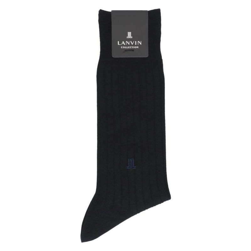 LANVIN COLLECTION 抗菌防臭 8x2RIB JL刺繍 クルー丈 ビジネス