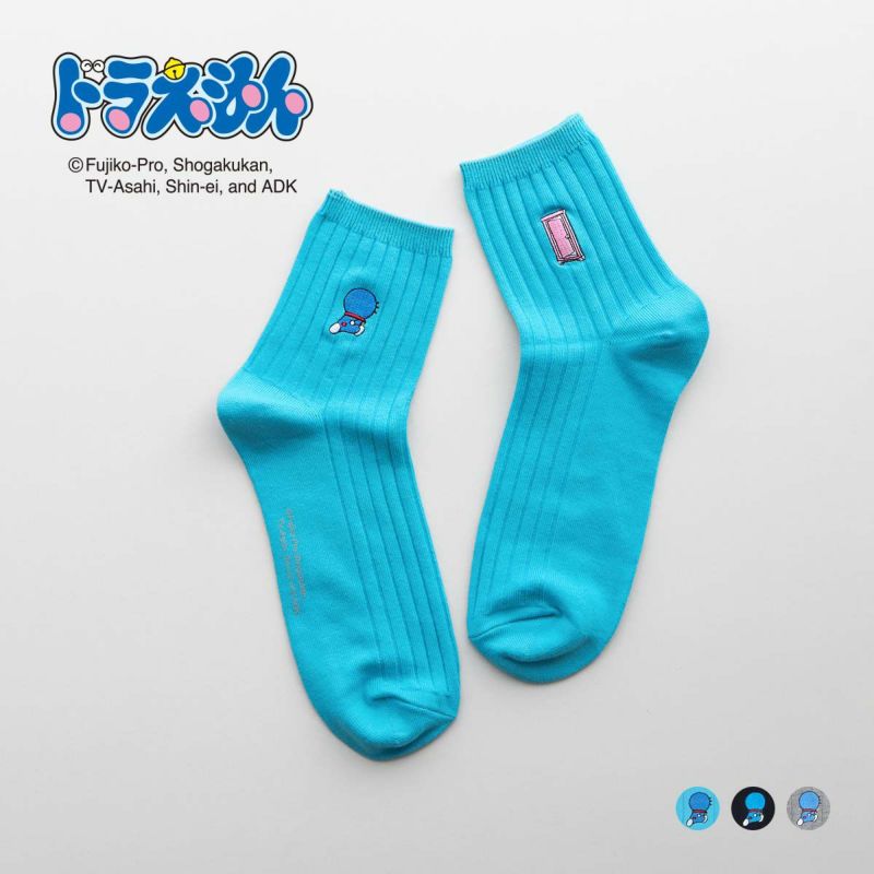 ドラえもんマルチ刺繍後ろ姿ショート丈キャラクターメンズカジュアルソックス靴下男性プレゼントギフト02462201