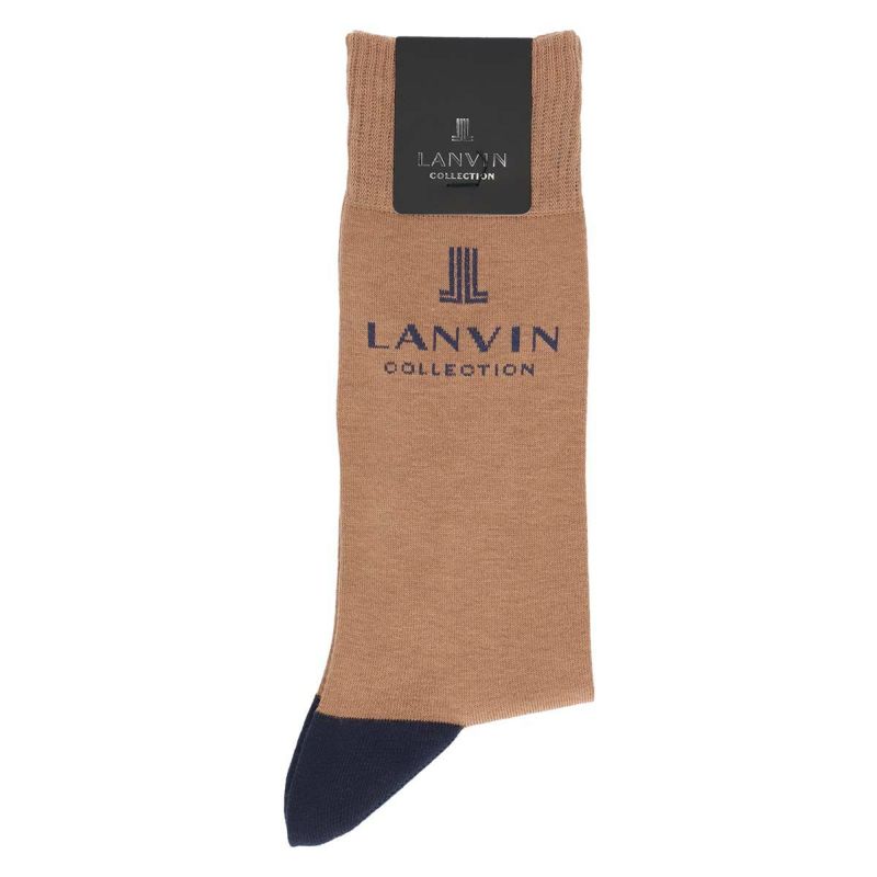 LANVINCOLLECTIONランバンコレクションLANVINロゴポイントチッパーオーガニックコットン混クルー丈カジュアルソックスメンズ靴下男性プレゼントギフト02412132