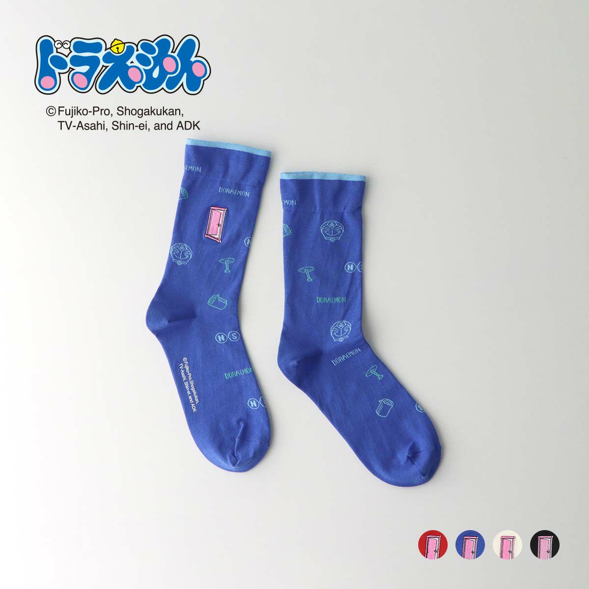 ドラえもん秘密道具＆刺繍クルー丈ソックス靴下レディースキャラクターギフトプレゼント03297105