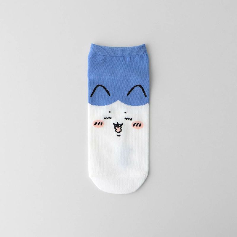 ちいかわスニーカー丈ソックスハチワレフェイス靴下レディースキャラクター03197006