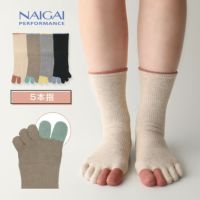 NAIGAIPERFORMANCEナイガイパフォーマンスアーチフィットサポート5本指クルー丈ソックス親指セパレート3D左右設計足底クッション抗菌防臭糸使用レディース日本製ランニングウォーキングスポーツ03050307