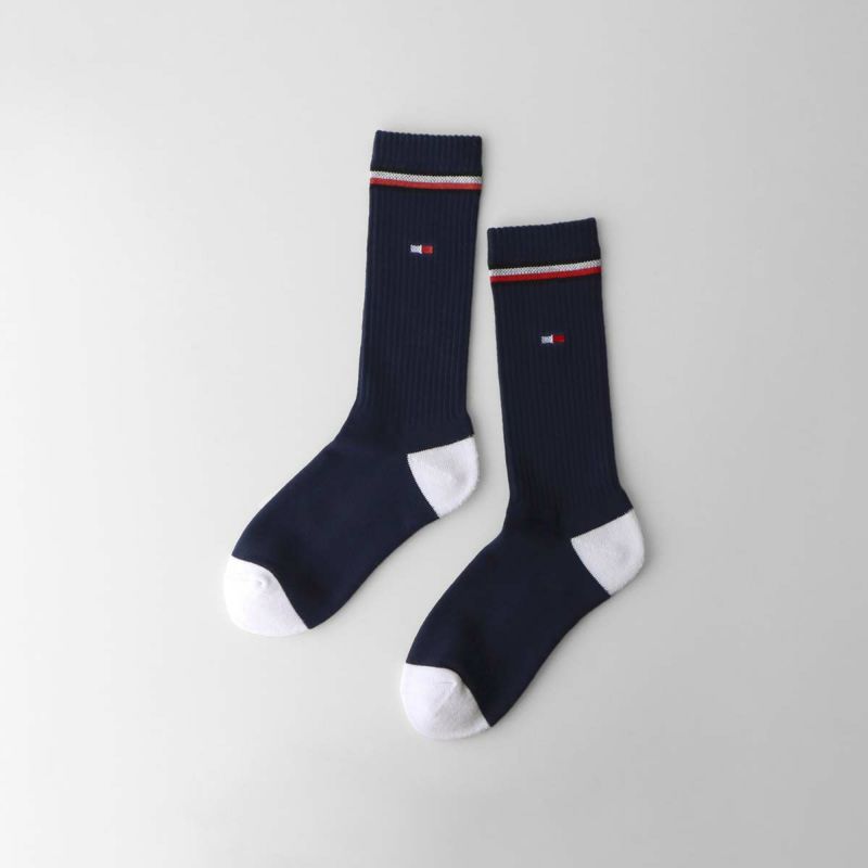 【WEB限定】【3足セット】TOMMYHILFIGERトミーヒルフィガーメンズレディースオーガニックコットン混足底パイルワンポイントラインリブクルー丈ソックス92554051