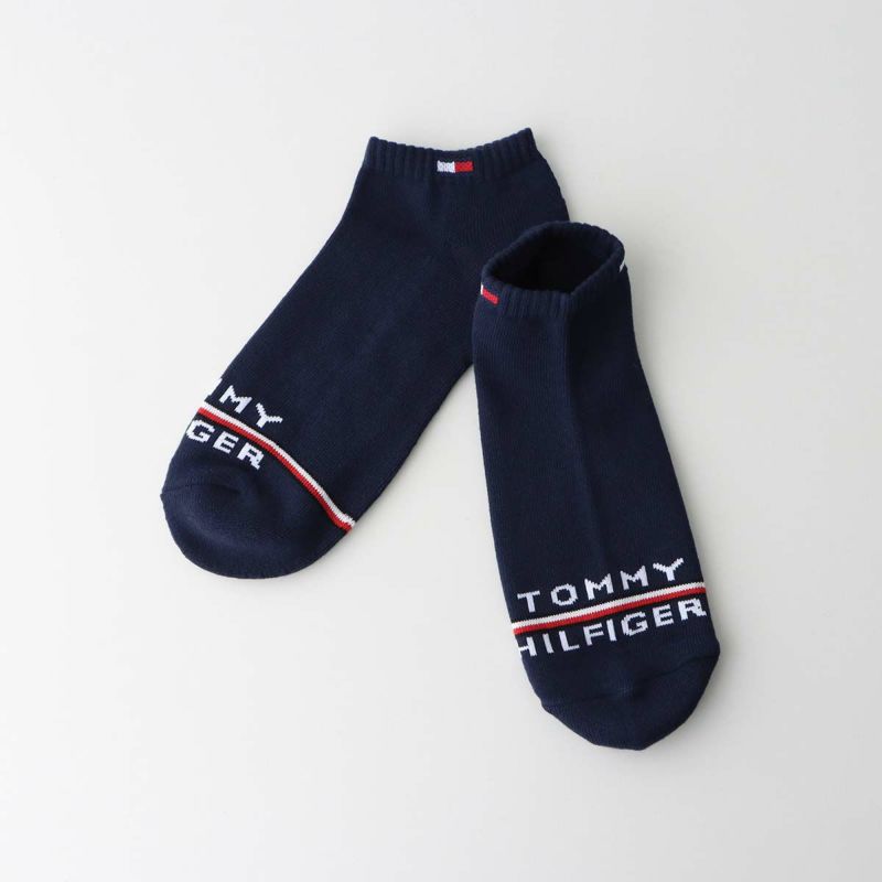 【WEB限定】【3足セット】TOMMYHILFIGERトミーヒルフィガーメンズレディースオーガニックコットン混足底パイルワンポイントロゴスニーカー丈ソックス92554054