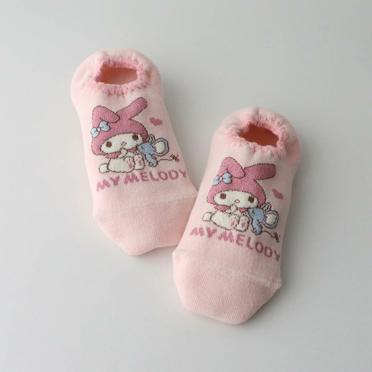 ハマグリパイルホームカバーサンリオコラボマイメロ＆フラット滑り止め付き室内用靴下冷えとりルームソックスあたたかい冬用靴下フローリング（板張り）からの寒さ対策にレッグソリューションギフトプレゼント無料ラッピング03764076