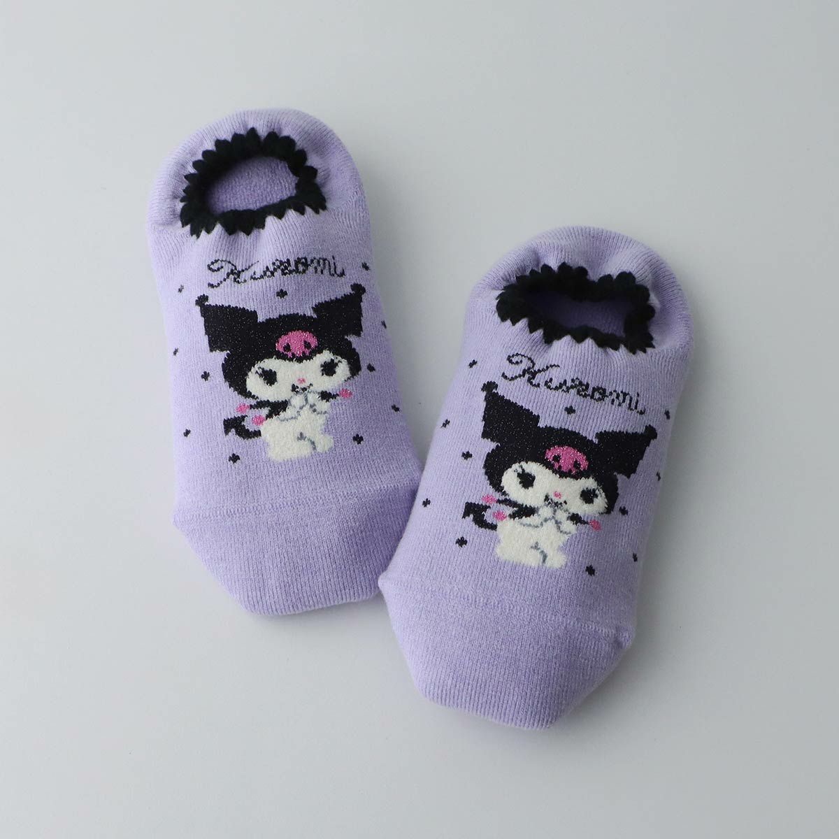 ハマグリパイルホームカバーサンリオコラボクロミラメドット滑り止め付き室内用靴下冷えとりルームソックスあたたかい冬用靴下フローリング（板張り）からの寒さ対策にレッグソリューションギフトプレゼント無料ラッピング03764078