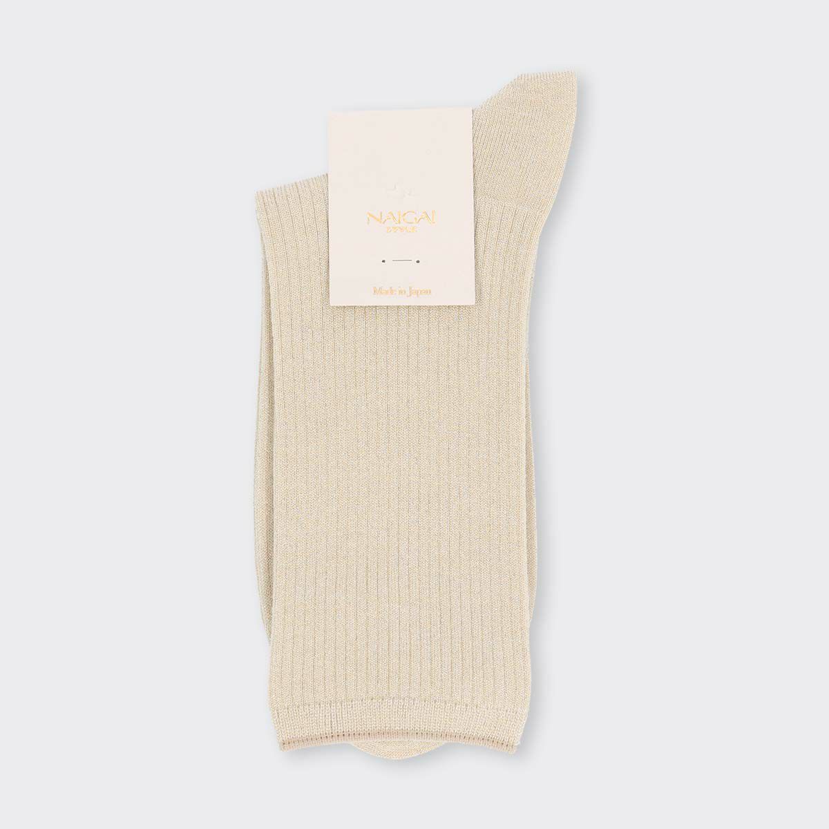 NAIGAISTYLEナイガイスタイル日本製ラメリブベーシッククルー丈レディースソックス靴下女性婦人プレゼントギフト03098207
