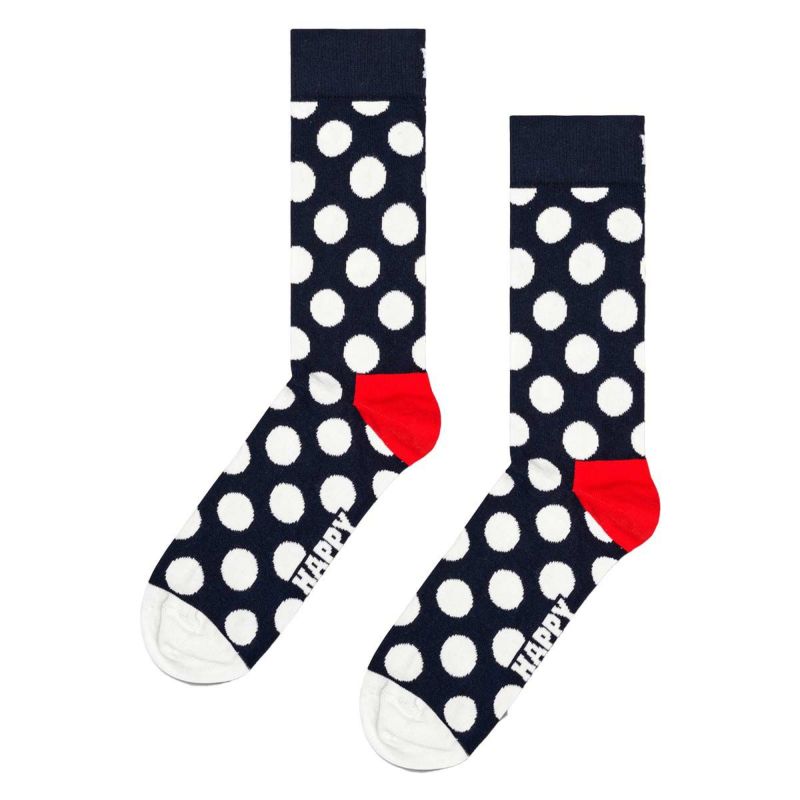 【2足セット】HappySocksハッピーソックスClassicBigDotStripe（ドット＆ストライプ）オーガニックコットンクルー丈ソックス靴下ユニセックスメンズ＆レディースプレゼント無料ラッピングギフト10232027