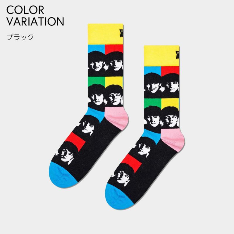 【Limited】HappySocksハッピーソックス×TheBeatles(ザ・ビートルズ)AllTogetherNow（オールトゥギャザーナウ）クルー丈ソックスユニセックスメンズ＆レディースプレゼント無料ラッピングギフト14240020