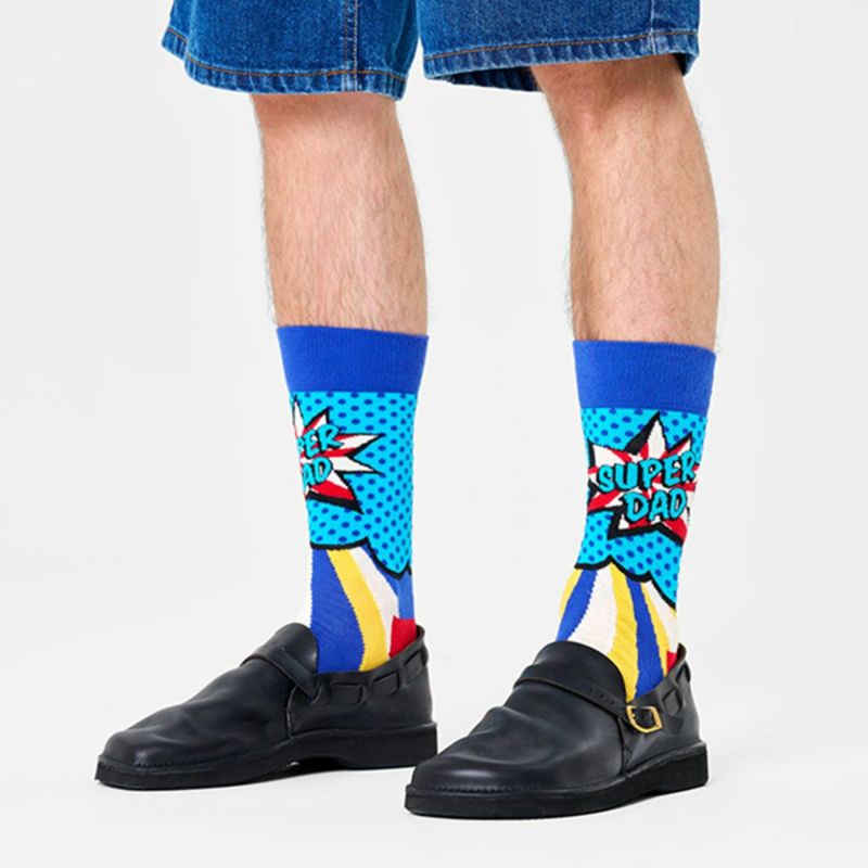 HappySocksハッピーソックスSuperDad（スーパーダッド)クルー丈ソックスユニセックスメンズ＆レディースプレゼント無料ラッピングギフト10240233