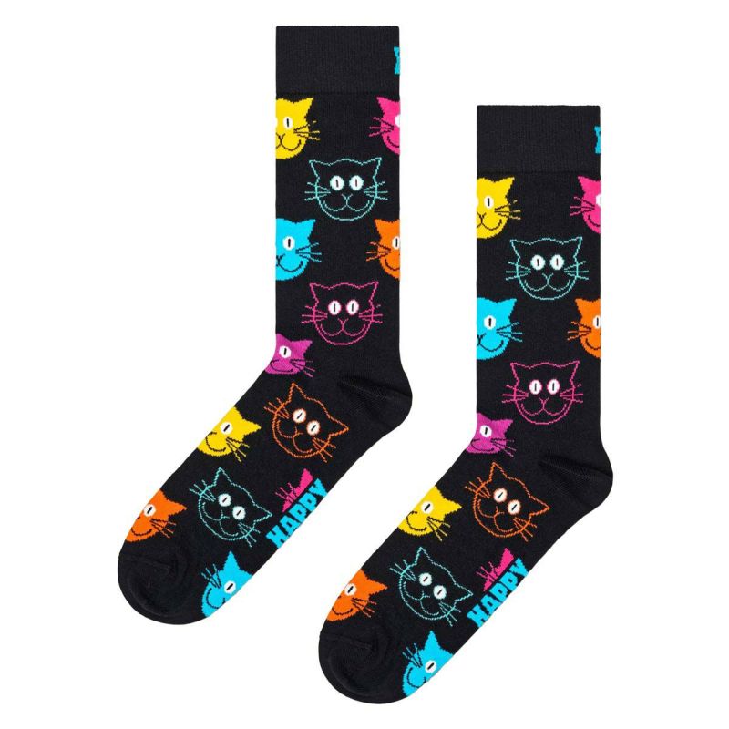 【2足セット】HappySocksハッピーソックスClassicCat（クラシックキャット）オーガニックコットンクルー丈ソックス靴下ユニセックスメンズ＆レディースプレゼント無料ラッピングギフト10232036